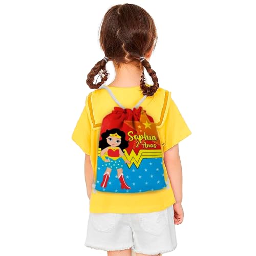 Mochilinha Bag Infantil Personalizado com Nome e Idade Mulher Heroi (Mochilinha 20x30, Unidades, 01)