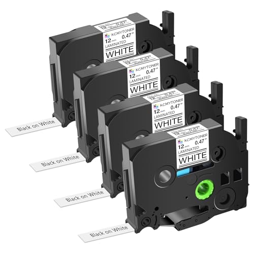 KCMYTONER �u���U�[Ptouch���x�����[�J�[�e�[�v4�p�b�N P-Touch 12mm 0.45�C���` ���~�l�[�g���H�z���C�gTZe�e�[�v ���n�ɔ� TZE231 TZe-231 TZ-231 PT-D210 PT-H110 PT-D220 PT