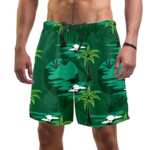 Short de Plage Séchage Rapide Homme JDEZ Imprimé Cocotiers