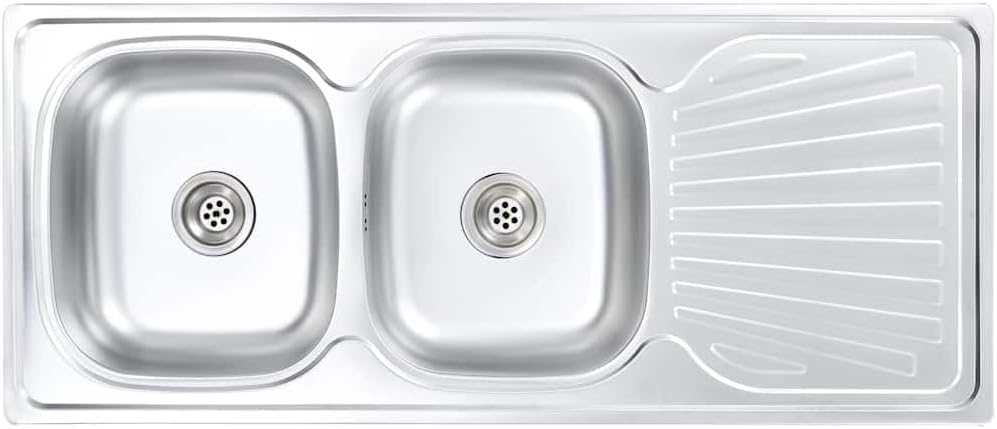 vidaXL Kitchen Sink, Drop-in Sink, Single Bowl, 47.2 Inches Stainless Steel vidaXL
