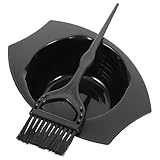 PATKAW 1セットヘアカラー用ミキシングボウルプラ製ヘアカラーブラシ ナイロン素材 耐摩耗性 DIYヘアカラーオイル用 多機能ヘアダイツール 黒色