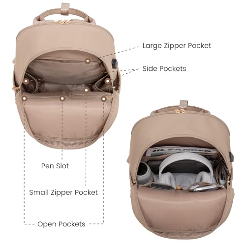 Image of LOVEVOOK Laptop Backpack for Women 15.6 Inch Laptop Bag with USB Port, Fashion Waterproof Backpacks Teacher Nurse Stylish Travel Bags Vintage Daypacks for College Work