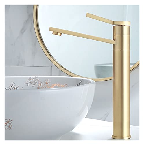Mitigeur de lavabo or brossé robinet de salle de bain mono-commande grand format - 6