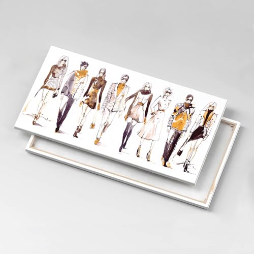 Illustration de défilé de mode pour décorer un grand mur vide de salon