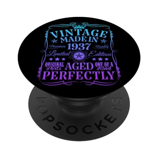 Decoraciones vintage de 87 cumpleaños vintage de 1937 87 cumpleaños PopSockets PopGrip Intercambiable
