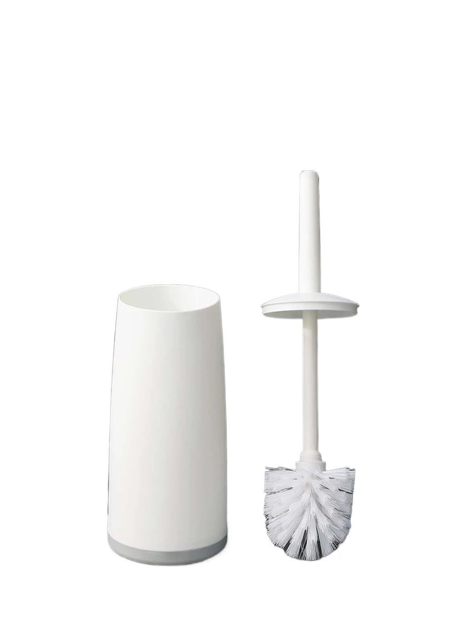 Brosse WC plastique blanc long manche accessoires salle de bain