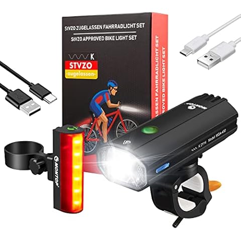 StVZO Zugelassen Fahrradlicht Set USB Akku Cover