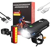 StVZO Zugelassen Fahrradlicht Set USB Akku, LED Fahrradbeleuchtung Fahrradlampe, Bike Light Fahradbeleuchtungsset INKL. Frontlichter & Rücklicht, Fahrradlichter für Kinder und Erwachsene MEGASET