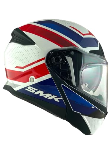 Casco Modular SMK Gullwing blanc bleu rouge idéal pour les longs voyages - 5