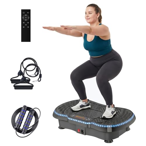HomeFitnessCode Vibrationsplatte Vibrationsgerät für Abnahmen Zuhause | Fitnessgeräte für Frauen Männer Vibrationstrainer mit Mehreren Stufen + Vorprogramm für Muskelaufbau Ganzkörpertraining
