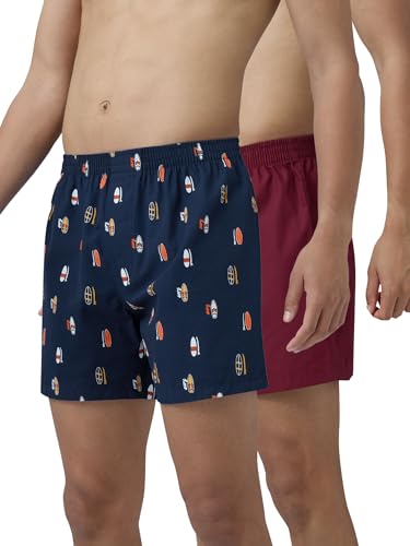 Image of XYXX Men's Remix Regular Fit Cotton Printed Boxer with Dual Pocket & No Marks Waistband (Pack of 2)