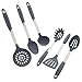 Culinary Couture 6-Piece Stainless Steel & Silicone Kitchen Utensils Set, Silicone Cooking Utensils, Heat Resistant Kitchen Cooking Utensils Set, Grey