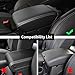 GIANT PANDA Custom Center Console Cover Fit Jeep Wrangler 2/4 Door JL Sahara Sport Rubicon Unlimited Willys 4xe 2018-2024 2025,Waterproof Faux Leather Armrest Console Cover-Full Protection - Black