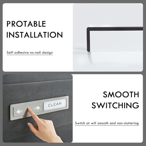 Komforbaa Spülmaschine Magnet Schild mit DIRTY-CLEAN Anzeige, Edelstahl-Optik Spülmaschinenschild Magnetisch & Klebend, Modernes Küchen-Gadget zur Status-Erinnerung für Spülbecken & Kühlschrank