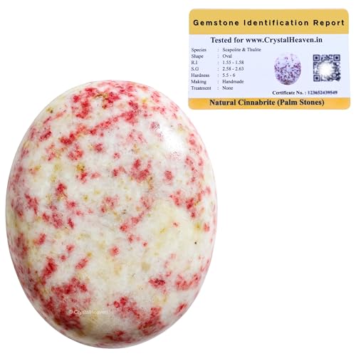 Image of Crystal Heaven Cinnabarite Palm Pebbles Stones For Anxiety Stress Relief Massage-Aaa Grade Original Healing Gemstone Agate Palm Stone For Yoga Meditation Spiritual Reiki Feng Shui