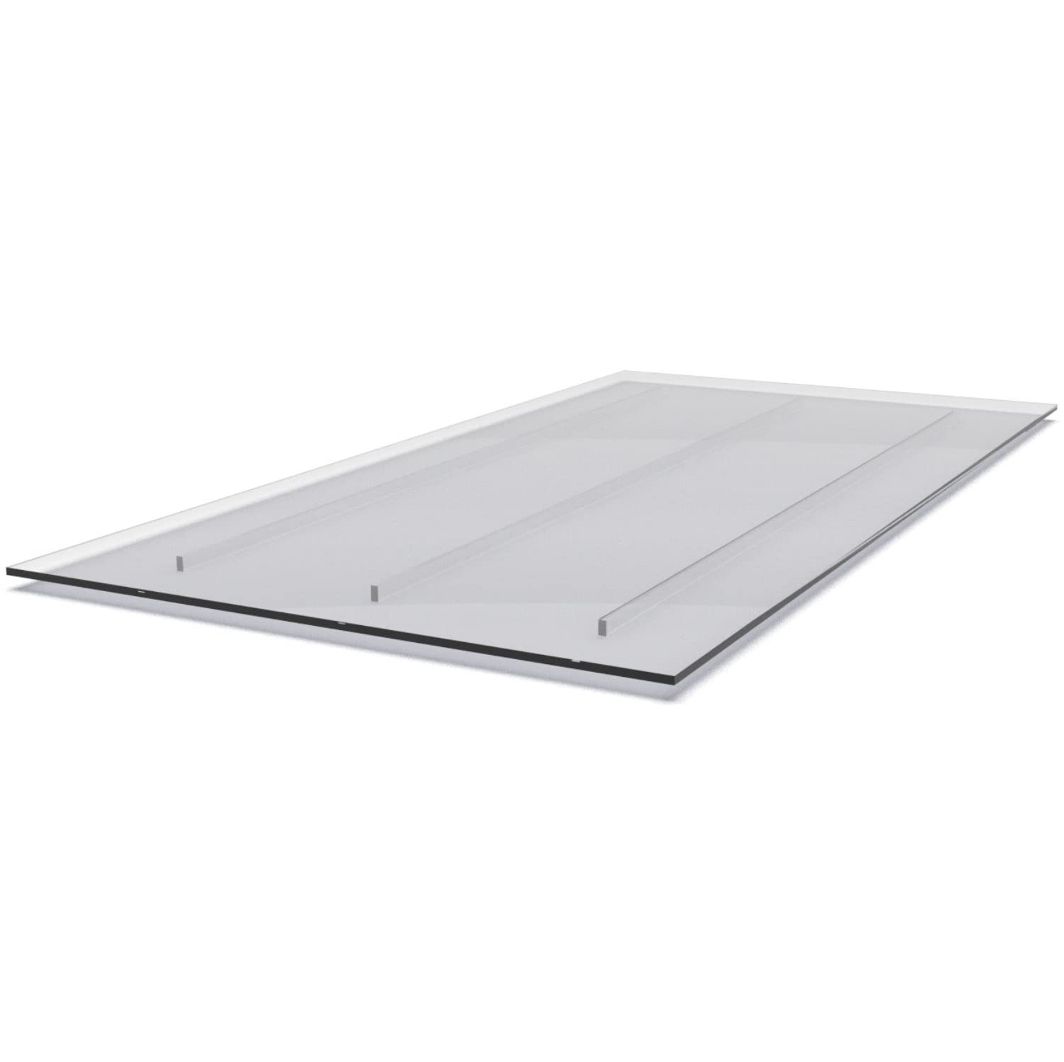Lichtschachtabdeckung Acryl 1100 x 550 mm | Kellerschachtabdeckung, Regenschutz, Flach mit Stegen, Aus Acrylglas, Zum Auflegen