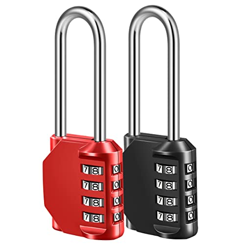 Fayleeko Combination Lock, 2 Pack, 4 Digit Combination Padlock for School Gym Sports Locker, Fence, Toolbox, Case, Hasp Cabinet Storage