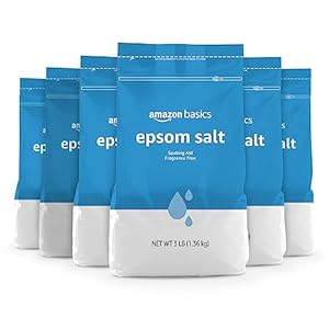 Amazon Basics Epsom Salt Soak, Magnesium Sulfate USP, 3 Pound, 6-Pack