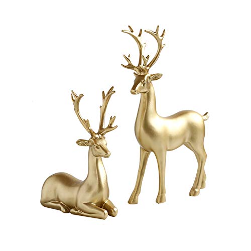 Statue de cerf porte-bonheur en style luxe pour meuble TV