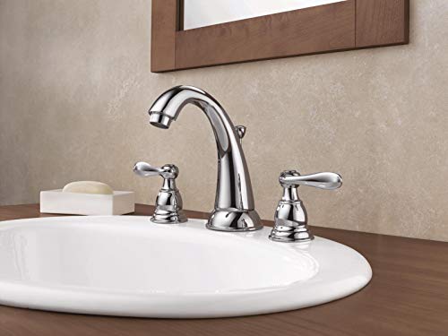 Delta Faucet Windemere Widespread Bathroom Faucet Chrome, Bathroom Faucet 3 Hole, Bathroom Sink Faucet, Metal Drain Assembly, Chrome B3596Lf, 9.05 X 11.35 X 14.00 Inches #TOP6
