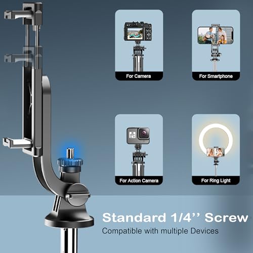 Image of Kratos K10 71 inch Selfie Stick Tripod with 360 Rotation, Rechargeable Remote, Gimbal Handle, Tripod Stand with Ultimate Stability Perfect for Mobile, GoPro,vlogging, Panoramic Shots, Live Streaming