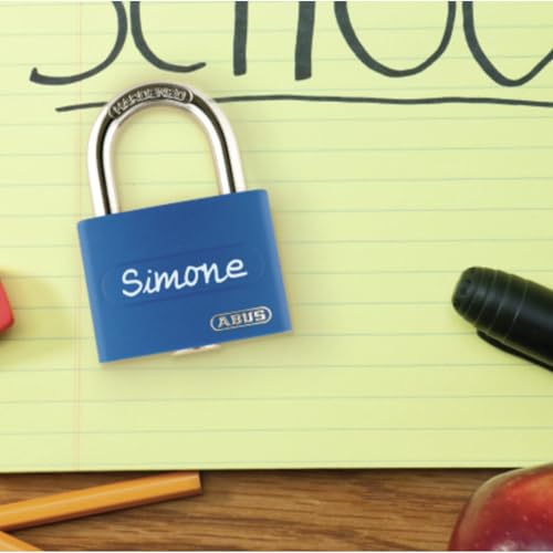 ABUS Vorhängeschloss T65AL/40 myLOCK - individuell beschreibbar - Spindschloss - massiver Aluminium-Schlosskörper - ABUS-Sicherheitslevel 5 - Schwarz