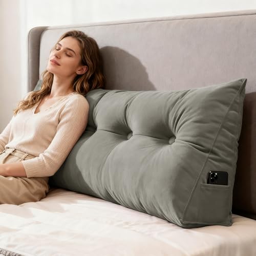 GYCS Cojin Grande Almohada Lumbar Triangular para Cabecero Cama Dormitorio Reposacabezas Cojín Respaldo