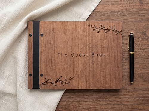 Image of Aspen Studio Guest Book with Signing Pen with Photo of Polaroid for Wedding Book and Memorial Occasions Guest Signing Book for Wedding, Memory Guest Book
