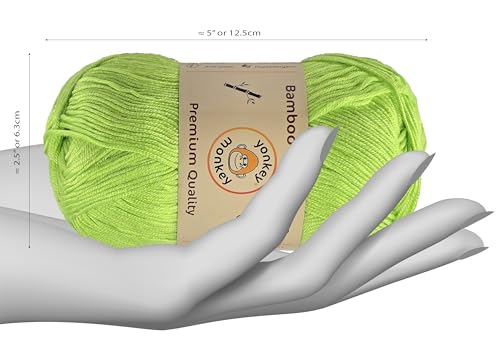Image of 10-Pack of Yonkey Monkey 500 Grams Yarn - 70% Rayon derived from Bamboo, 30% Cotton - Imported (Subtle Green)