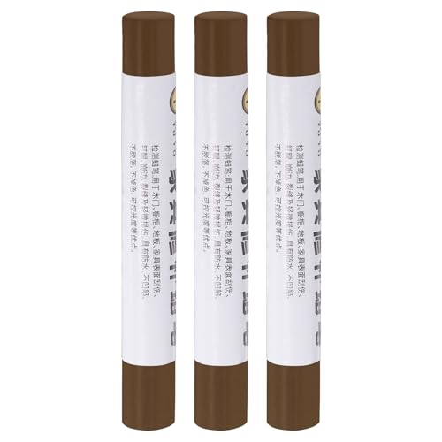 QUARKZMAN Matite Per Riparazione Mobili, 3Pz Bastoncini Di Cera Per Legno, Pennarelli Per Ritocco Mobili Per Graffi Buchi Tavoli Scrivanie Pavimenti In Legno Coperture, Quercia Marrone Retro