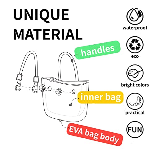 MRMIMI Cute Rubber Tote Bag for Women, Small EVA Foam Handbag with Zipper Organizer Insert for Work Beach Travel Pool4