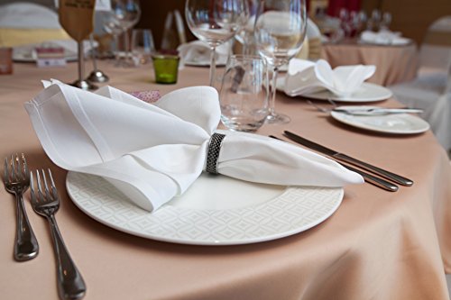 Zoyer White Cloth Napkins - Cloth Napkins Set Of 12 Cotton Blended - 18"X18" White Napkins Cloth - Durable Soft Restaurant Reusable Napkins - Hotel Quality Kitchen Napkins Cloth Washable #TOP4