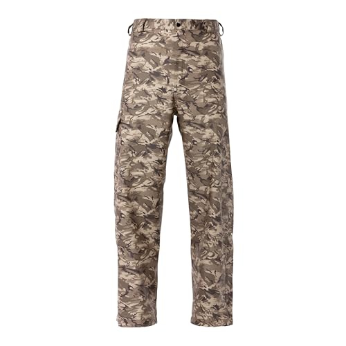 Grundens Mens Neptune Fishing Pants | Waterproof Breathable Refraction Camo Stone Large