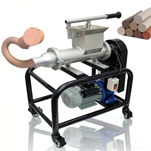 INTSUPERMAI Ceramic Clay Mixer Pug Mill Mixing Machine for Clay Mud Refiner Ceramic Extruder Tool Φ2.36in Outlet 330 lbs/h Capacity for Handmade Art Manufacture 110V 1500W