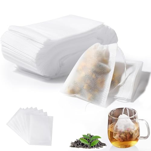 Listado de Coladores y filtros que Puedes Comprar On-line. 43 600 Pcs Bolsitas de Té/Café Suelto, Bolsas de Filtro de Te Desechables con Cordón, Bolsas de Té Vacías para Suelto, Bolsas de Tés Blancas Rellenables para Hierbas, Tés...