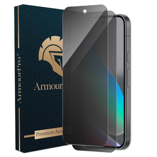 Image of ArmourPro Borderless Privacy Tempered Glass Compatible with Google Pixel 10 aand Google Pixel 10 Pro, Pack of 2 Anti-Spy Screen Protector, Anti Peeping Guard, Edge-to-Edge Coverage, 9H Hardness