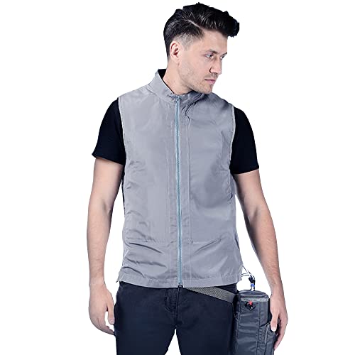 Cooling Vest Air Conditioning Clothing, Outdoor Leisure Fishing Supplies Light Summer Work Heat Insulation Clothing Vest,Gray,XXL