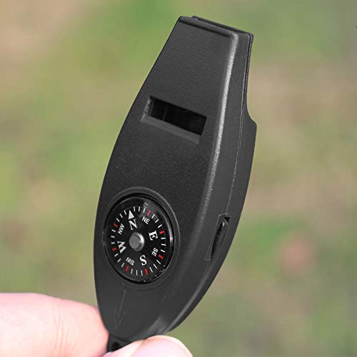 Apito, Andoer Multifuncional 4 em 1 Safety Whistle Compass Termômetro Lupa com Chaveiro Kits de sobr