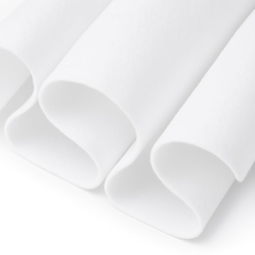 FabricLA Acrylic Felt Fabric | Soft, Non-Stiff Material | 72” Wide, 1.6mm Thick | Felt by The Yard for Crafts, Sewing, Padding & DIY Projects | Half Yard (White)
