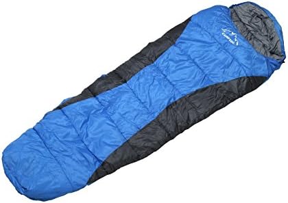 Campstoor Soft Hollow Fibre Water Proof Polyester Cloth Backpackers Camping Outdoor Warm Sleeping Bag Thermal Campers Hiking (Blue1)