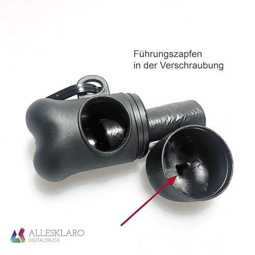 AllesKlaro® - Tragbarer Hundekotbeutelspender - inkl. 1 Rolle auslaufsicherer Kotbeutel - zur Befestigung an Hundeleine