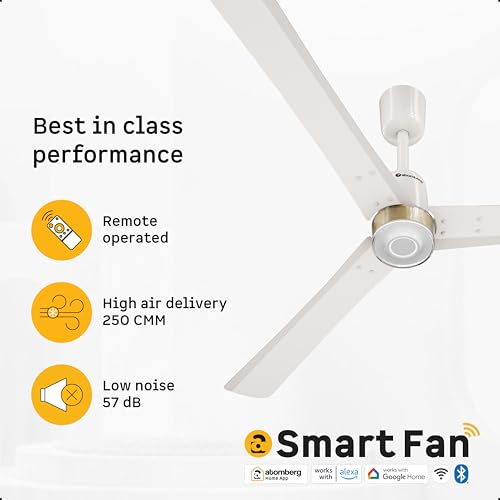 Image of atomberg Renesa Elite Smart 1400mm BLDC Ceiling Fan with IoT & Remote Control | 5 star Rated | High Air Delivery with Moonbeam LED Light | | 3 Year Warranty (Pearl White)