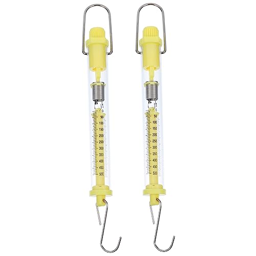 MUCKLILY Spring Scale 5n Mechanical Scale Plastic Cylinder Dynamometer Spring Balance Laboratory Equipment for School Random