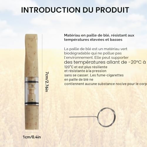 CaLeQi Filtres à Cigarettes Lot de 12, Paille de Blé Filtre à Cigarette – vue 2