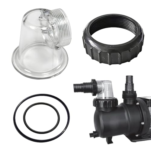 mizikuu Pool Umwälzpumpe Transparenter Einsatz Pool Transparentem Vorfilterdeckel mit O-Ring Dichtungen Vorfilter Deckeleinsatz Ersatz Vorfilter Deckel Schwimmbadpumpe für SPS25 SPS50 SPS75 SPS100