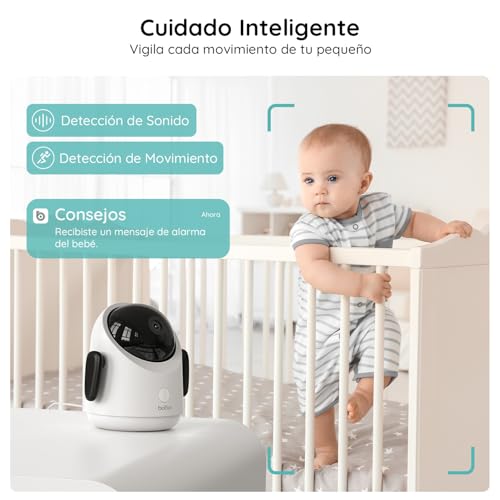 BOIFUN Vigilabebes con 2 Camaras con App Movil, 1080P Camara Vigilancia Bebe Pantalla Dividida, 360°Seguimiento Automático, Monitoreo de Movimiento, Valla Virtual con IA, Zoom 4X - imagen 4