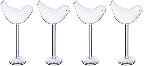 Miniatura 8 de Hemoton Juego de 8 copas de vino, copas de vino con forma de pájaro, copas de Martini para vacaciones, aniversario, cumpleaños, bodas, fiestas