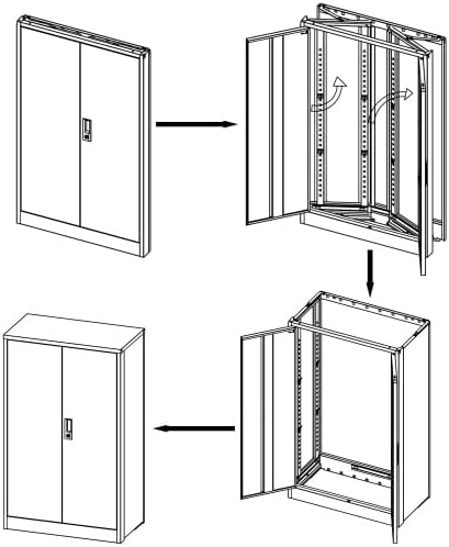 Metal Storage Cabinet with Locking Doors and Adjustable Shelf, Folding Filing Storage Cabinet with Wheels, Rolling Storage Locker Cabinet for Home Office,School,Garage (White)