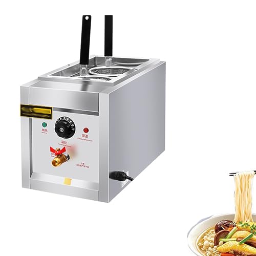 LHQYA Commercial Pasta Cooker Maker, 2 Holes Stainless Steel Electric Noodles Cooking Machine, Temperature Control Range: 30~110℃/Porous Heat Dissipation Design, for Catering