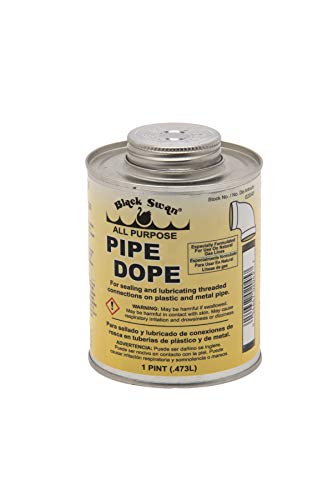 Image of Black Swan All Purpose Pipe Dope, Pipe Thread Sealant, Soft-Set, High Viscosity, Low Odor, for All Piping Types, Especially Formulated for Use on Natural Gas Lines, Bottle Brush Cap, 1-Pint, Yellow